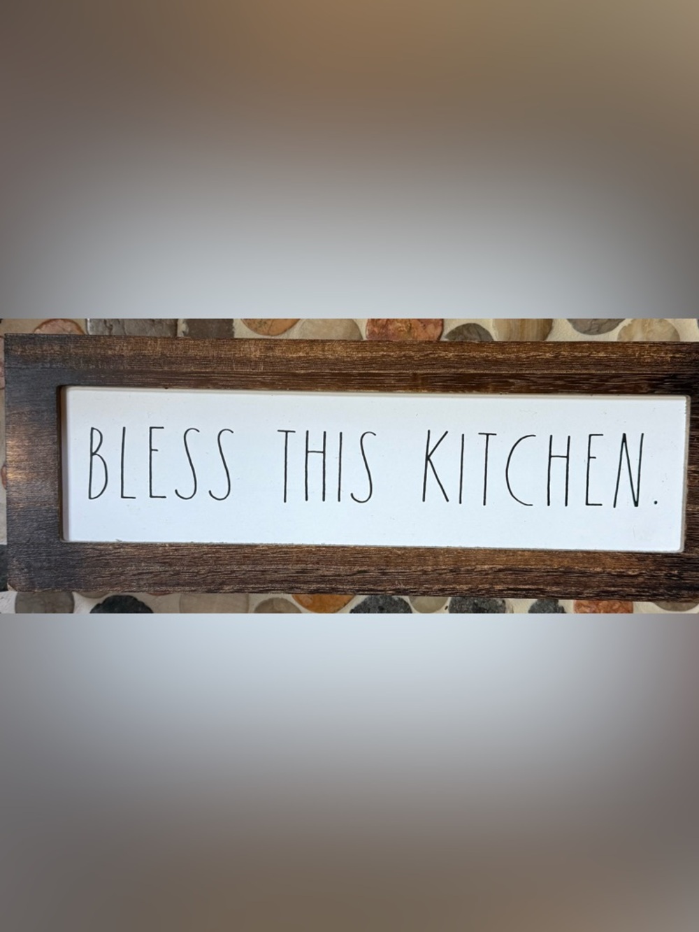 Rustic Farmhouse Wooden Framed Sign - Bless This Kitchen